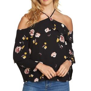 1. State | Floral Cold Shoulder Top